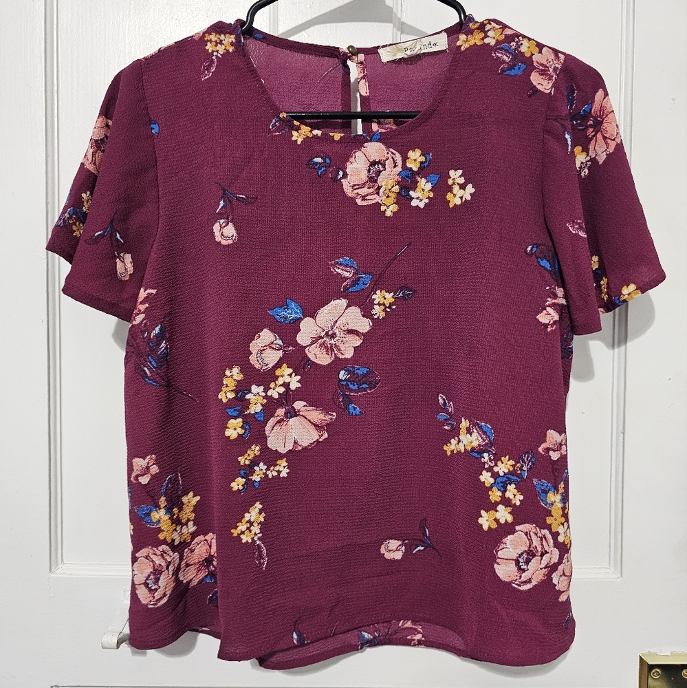 Purple Floral Blouse